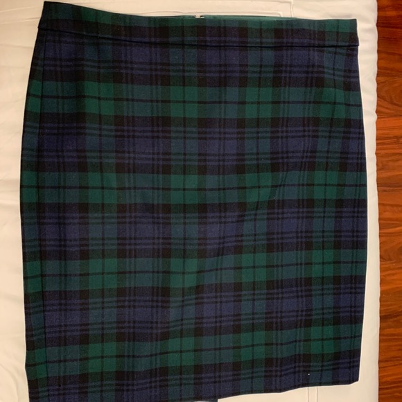 J. Crew Plaid wool-blend pencil skirt - Picture 2 of 5